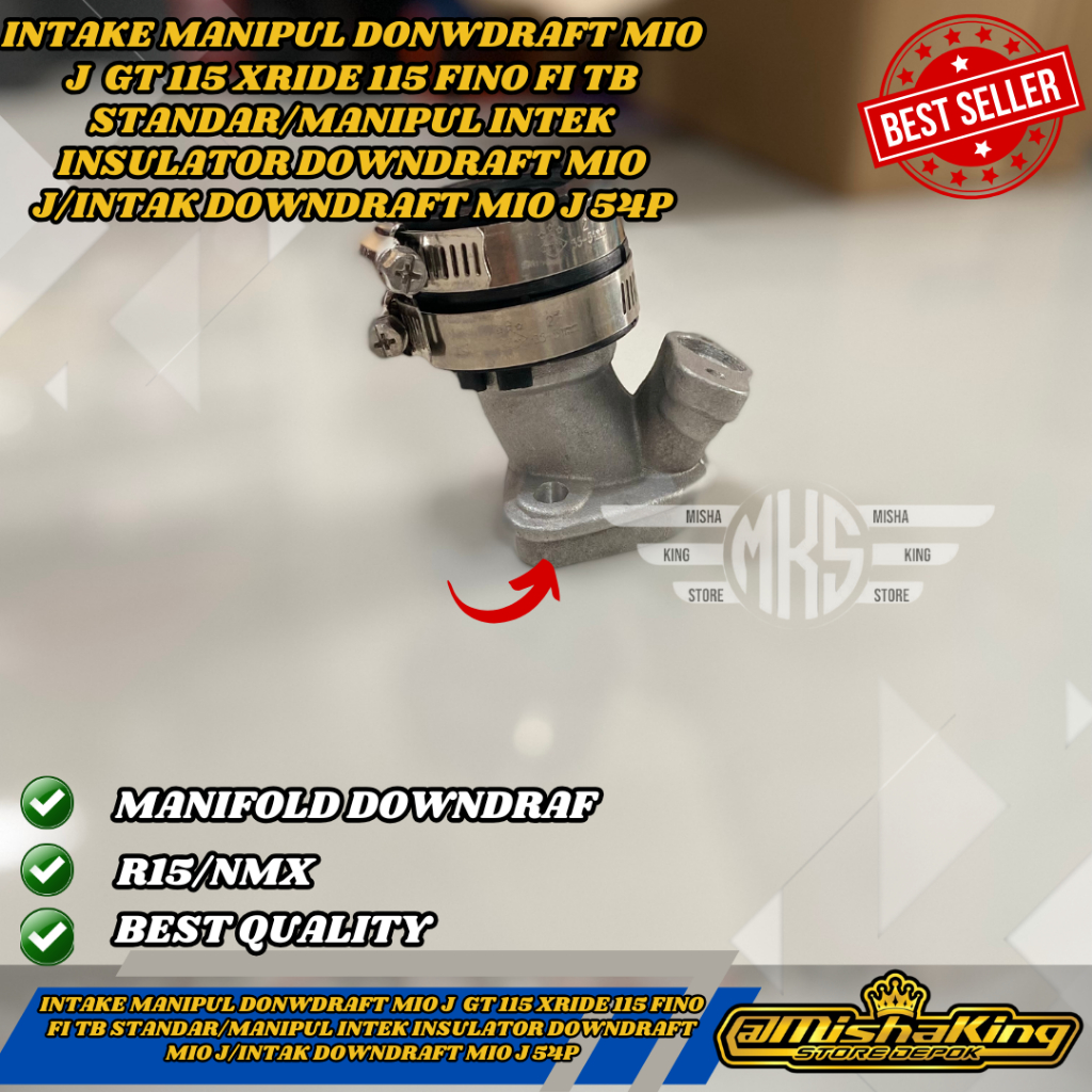 INTAKE MANIPUL DONWDRAFT MIO J  GT 115 XRIDE 115 FINO FI TB STANDAR/MANIPUL INTEK INSULATOR DOWNDRAF