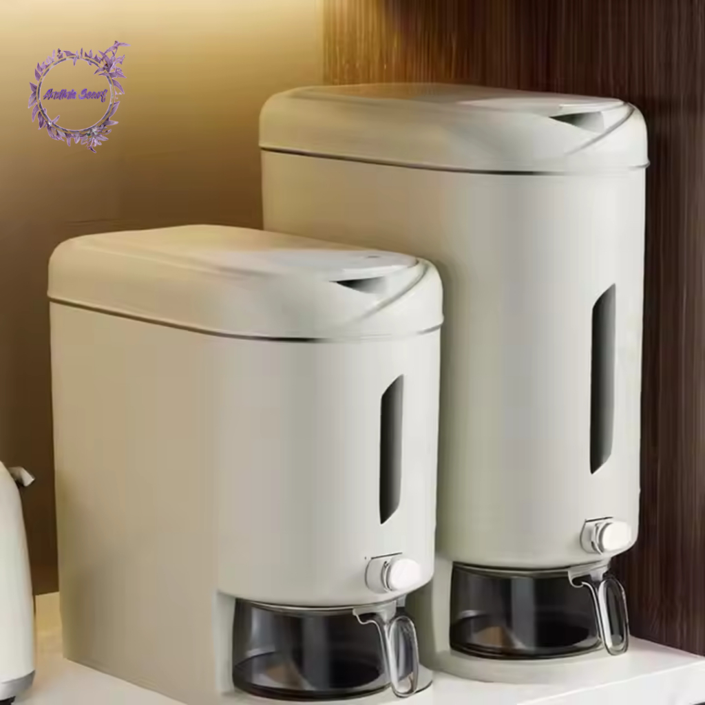 Tempat Beras 10 KG Aesthetic | Dispenser Beras 10 kilogram | Tempat Beras 5 Kg | Tempat Beras 10 Kg