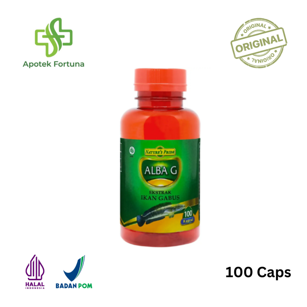 NATURE'S PRIDE ALBA G EKSTRAK IKAN GABUS ALBUMIN ISI 100 CAPS
