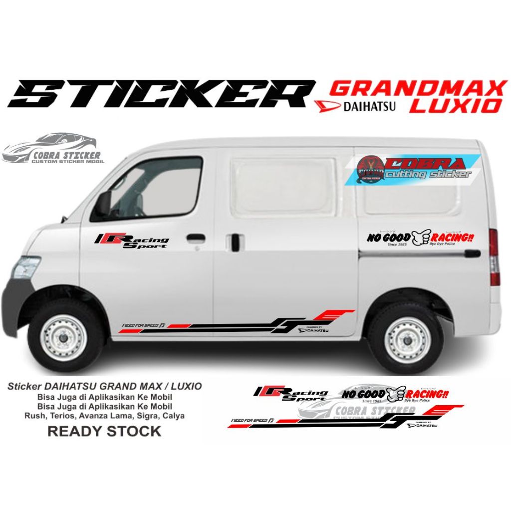 STICKER STIKER MOBIL GRANDMAX LUXIO CUTTING STICKER BODY SAMPING MOBIL DAIHATSU GRANDMAX LUXIO