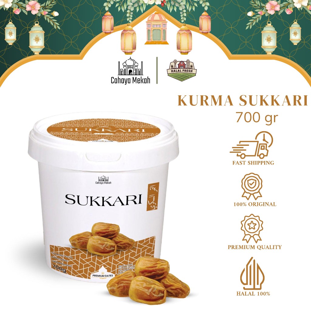 

Cahaya Mekah Kurma Sukari Ember 700gr Kurma Manis Lembut Kualitas Premium Original High Quality