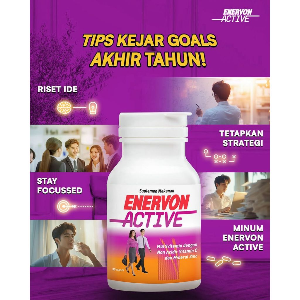 EnervonC Enervon Active botol @ 30 tablet Vitamin C Multivitamin