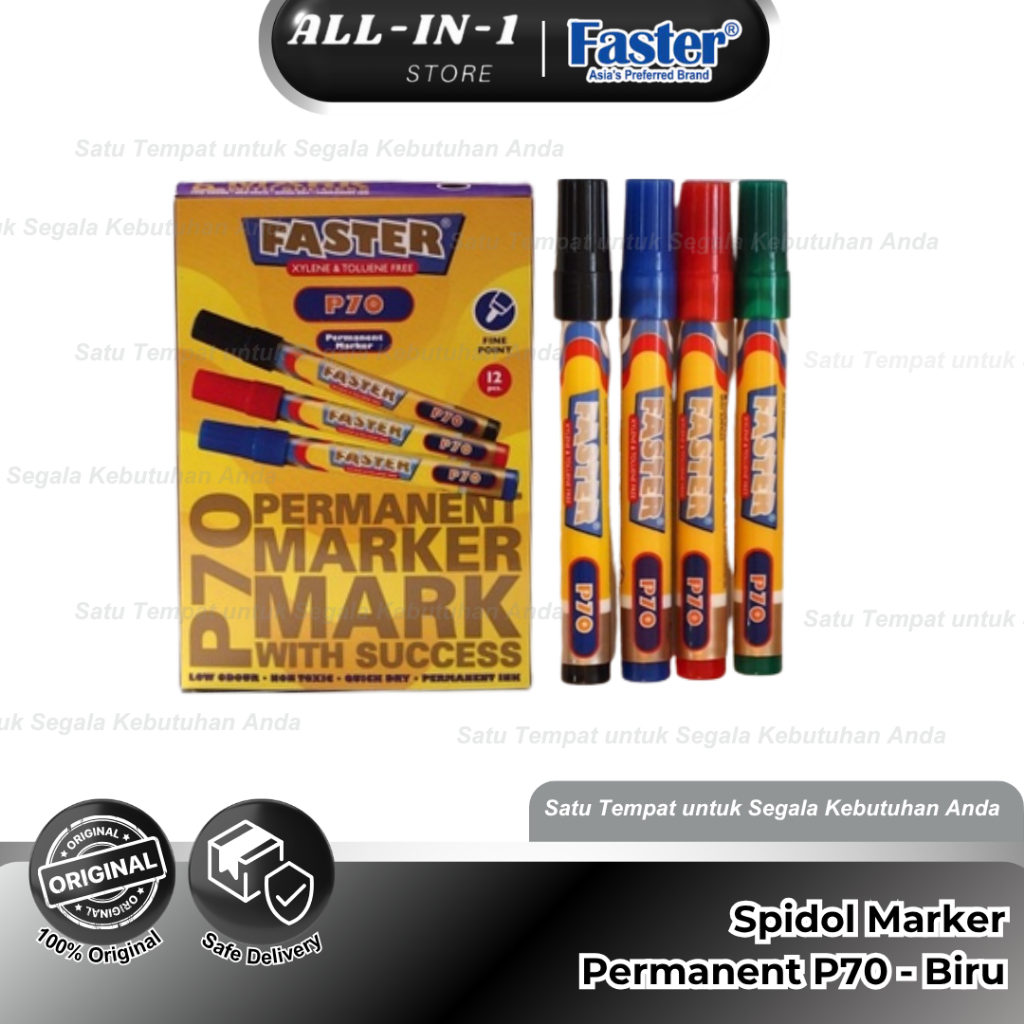 

FASTER - Spidol Marker Permanent P70 - Biru