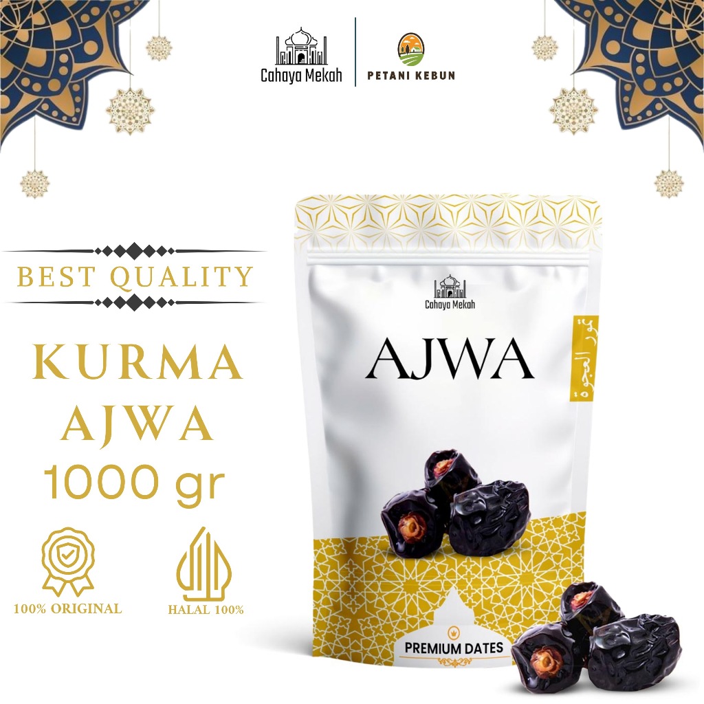 

Cahaya Mekah Kurma Ajwa 1 Kg Pouch Premium Original Kurma Nabi