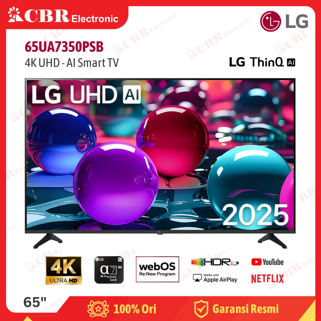 TV LG 65 Inch LED 65UA7350PSB (4K UHD - AI Smart TV)
