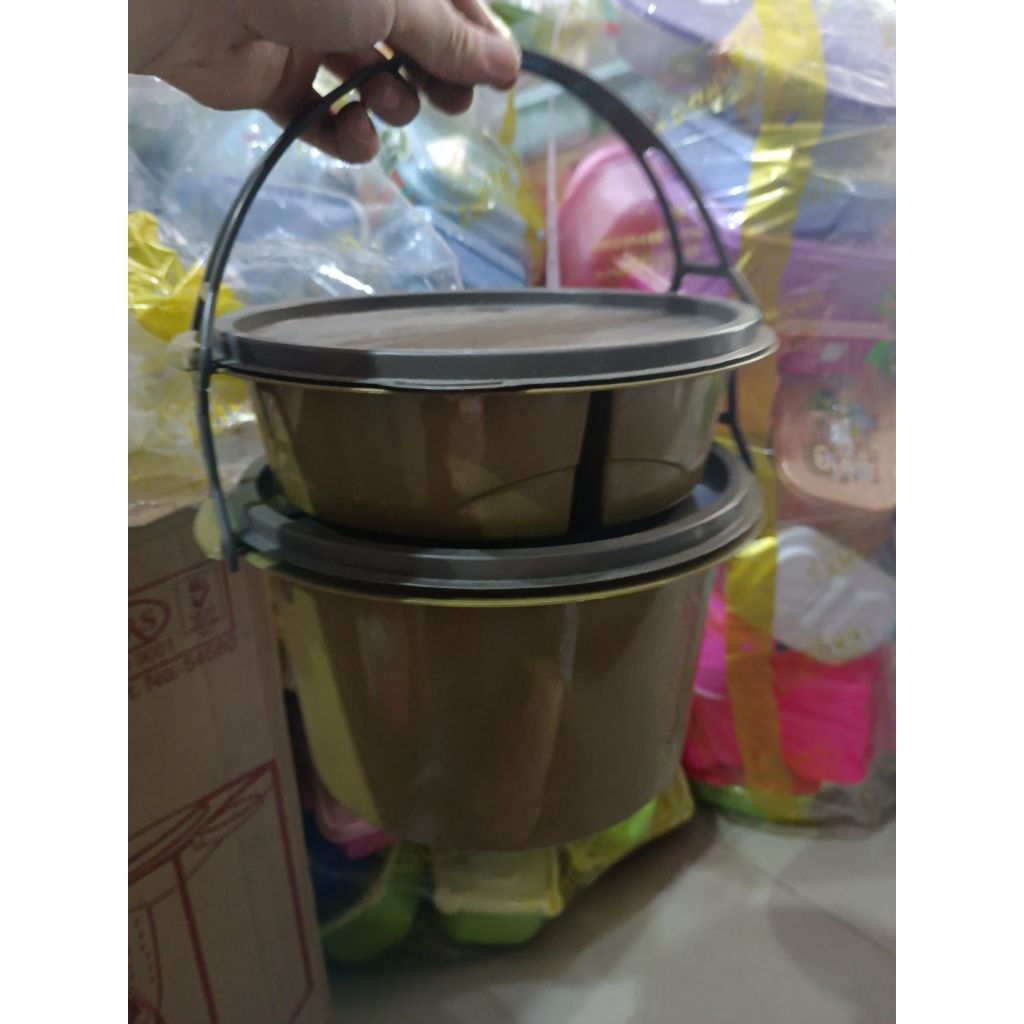 5150 - rantang bulat susun 2 l rantang plastik hajatan l rantang berkat besar l rantang susun 2 ting
