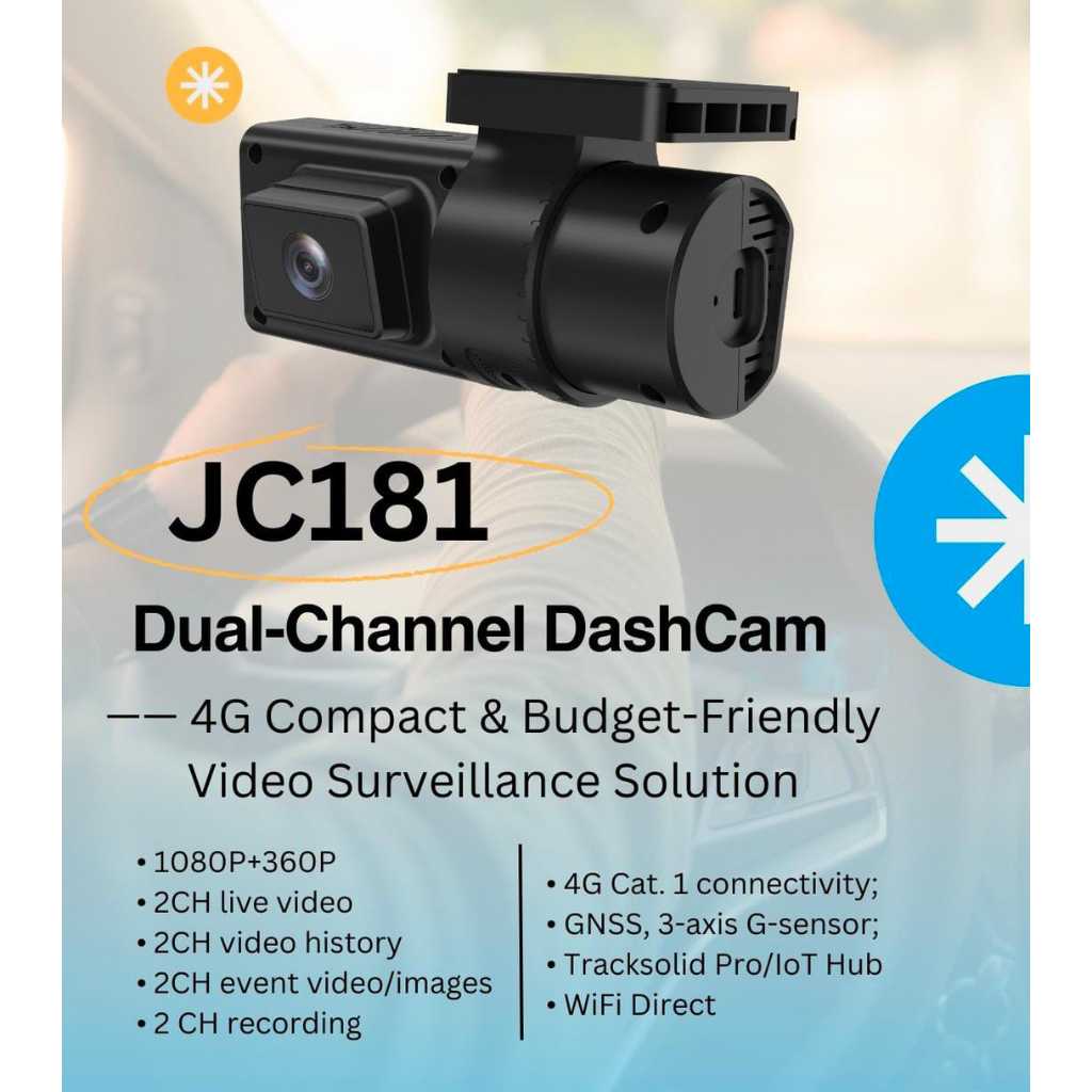 GPS Dashcam Tracker JC181 Dual Camera Dashcam 4G mobil ORIGINAL