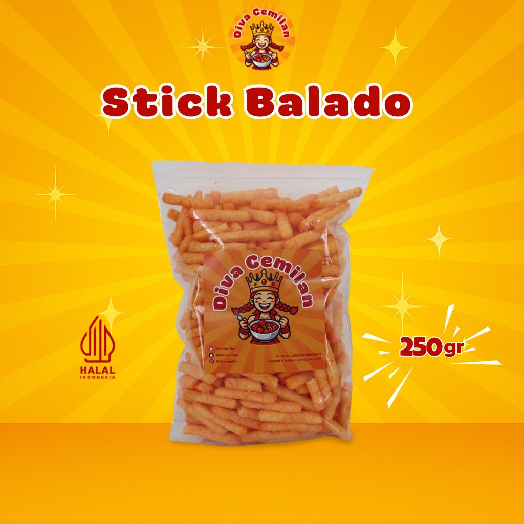 

250 gram Stik Balado Keju Gurih Renyah Diva Cemilan Snack Makanan Ringan