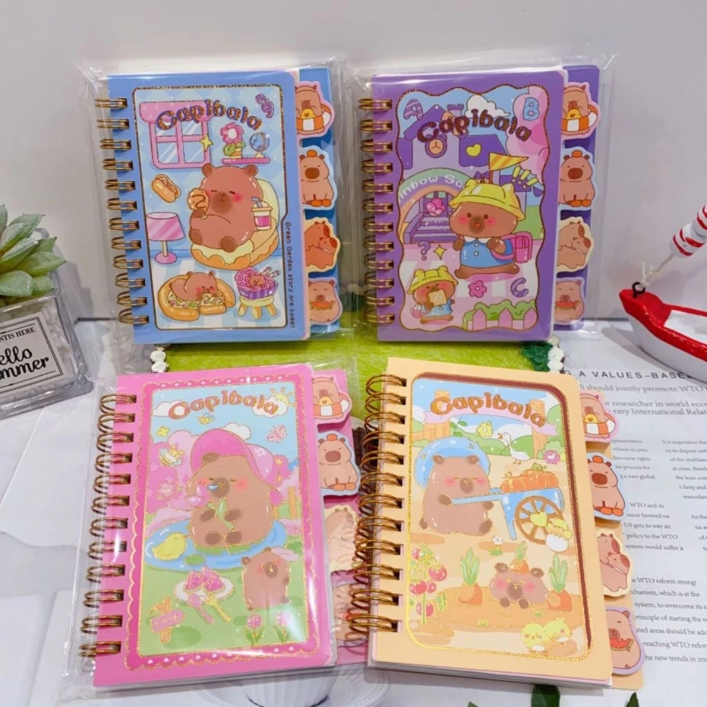 

DYPACK Notebook A7 Ring: Diary Kekinian CapyBara x Stitch Labubu & Coil Girl NT-11