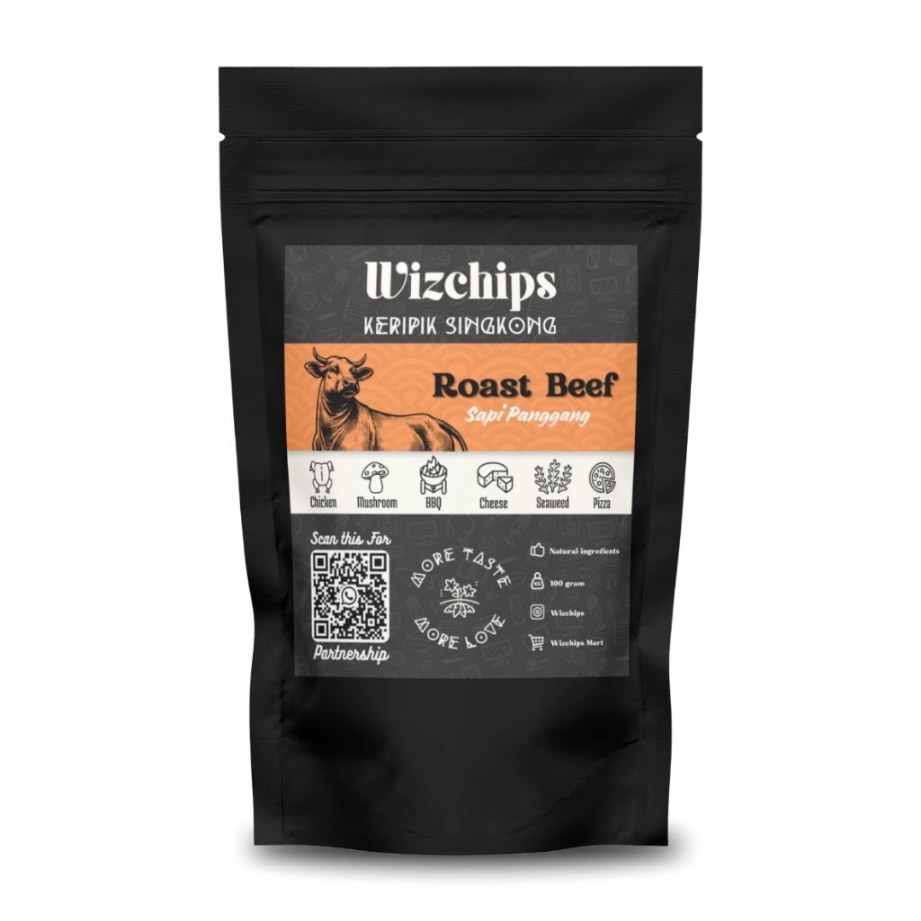 

WIZCHIPS Keripik Singkong Premium Rasa Sapi Panggang 100gram