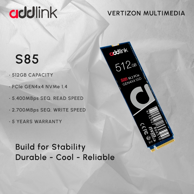 Addlink S85 512GB (NVMe Gen4 SSD)