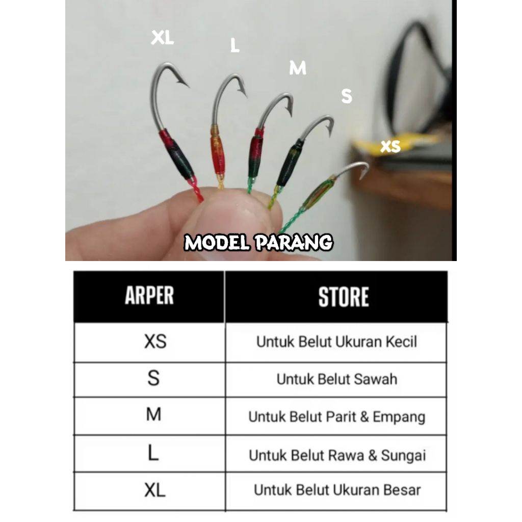 kail pancing belut model parang