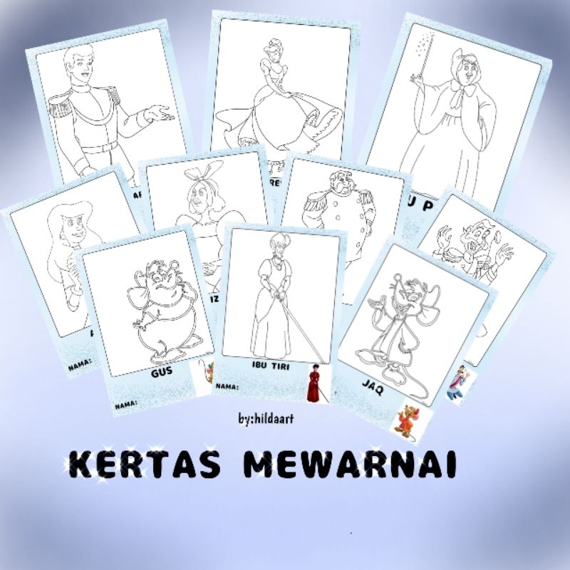 

kertas mewarnai sepaket isi 10/13 lembar untuk anak TK/SD