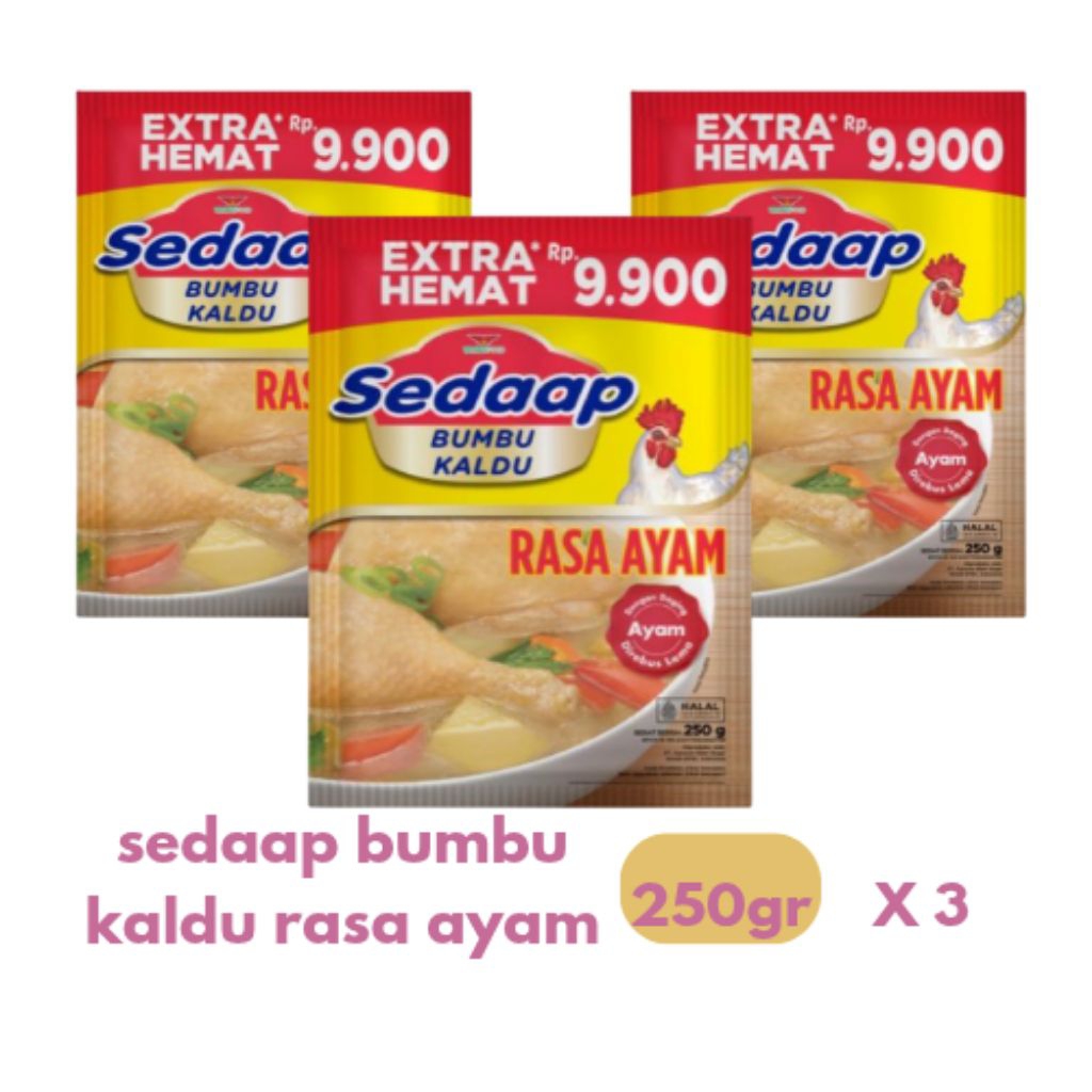

[3 pcs] sedaap bumbu kaldu rasa ayam & sapi 250gr