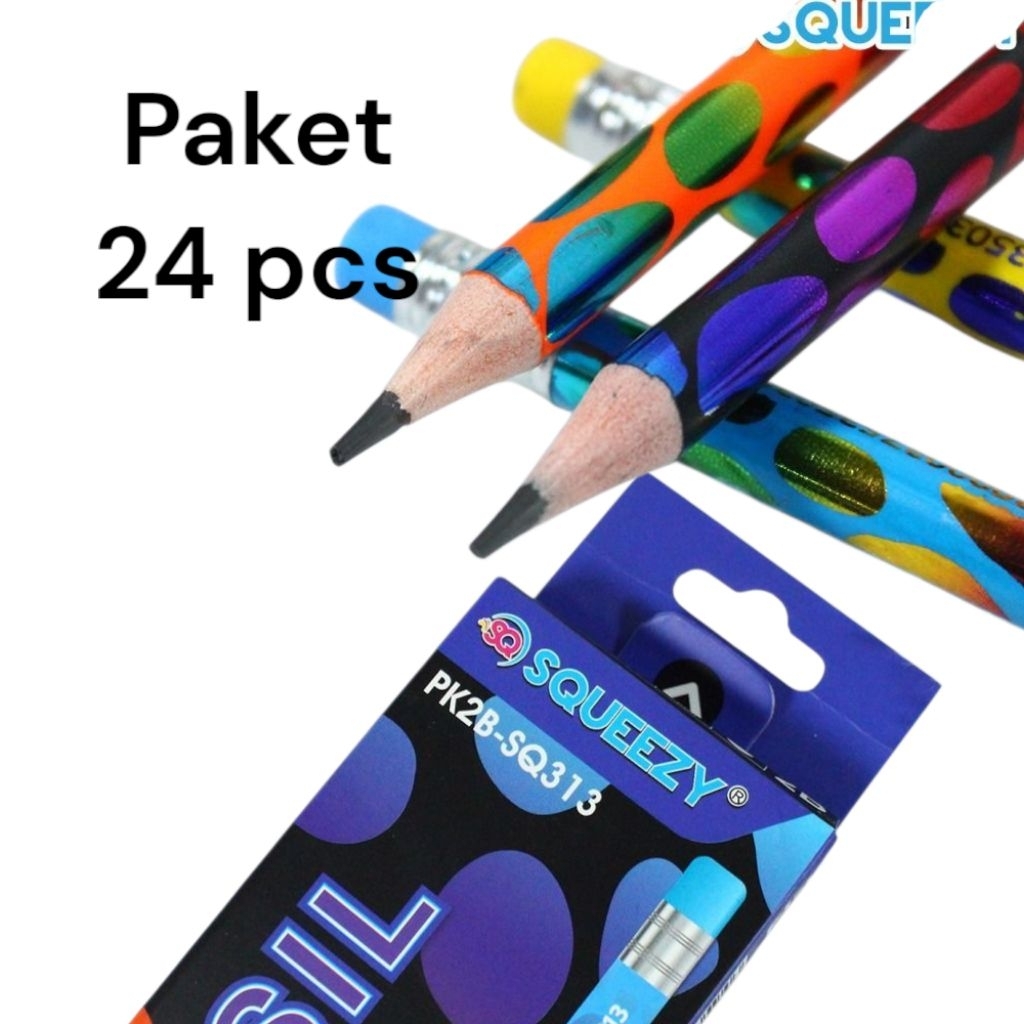 

2 Lusin Pensil 2B SQUEEZY 313/Pencils/Pensil Tulis Gambar/Pensil Kantor