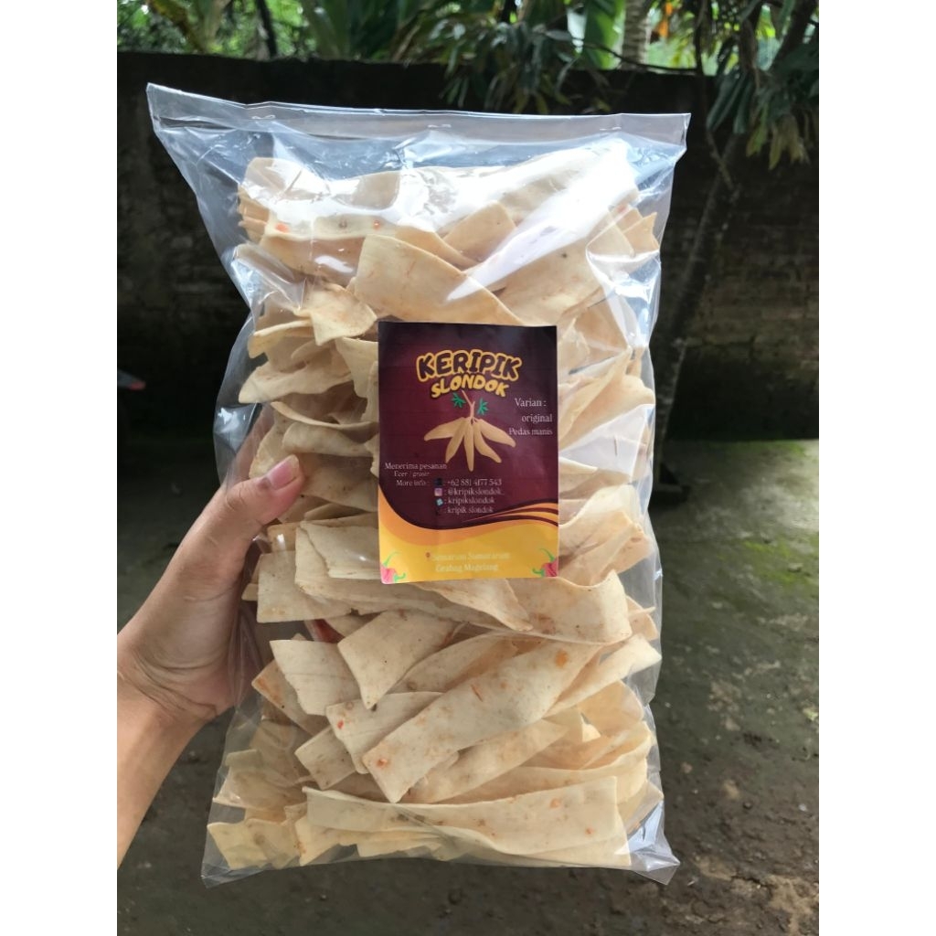 

Kripik Slondok pedas manis mentah 1KG - slondok khas magelang