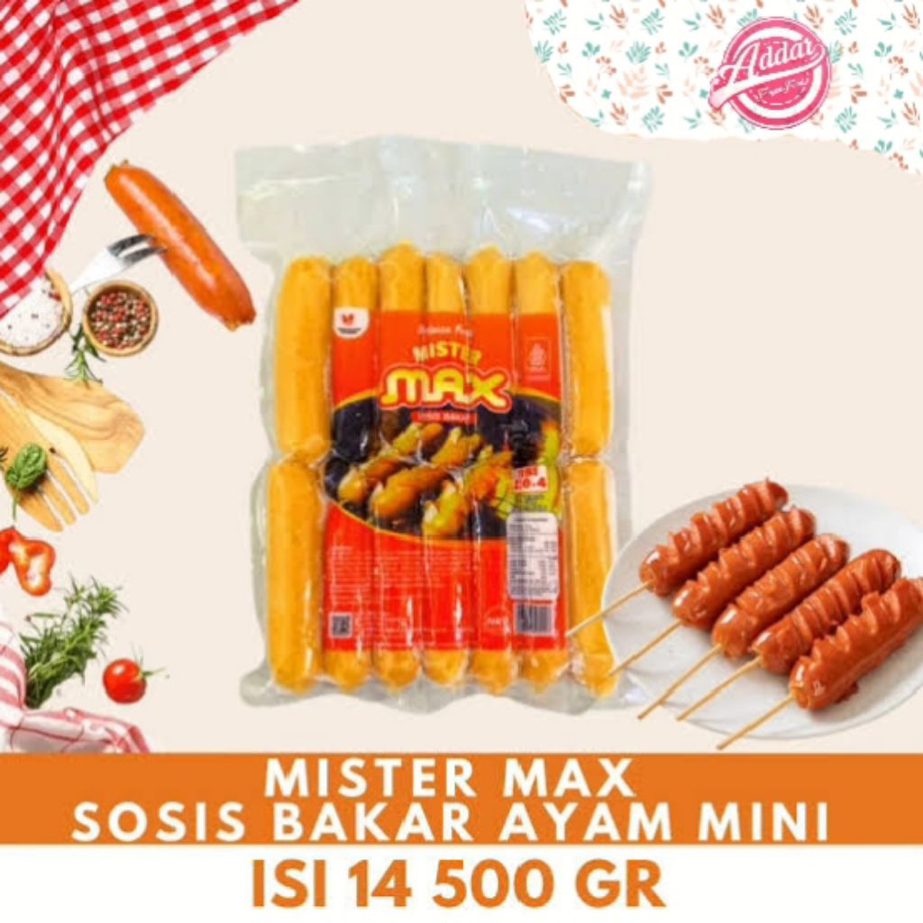 

Mister Max Sosis Bakar Mini 500 gram isi 14