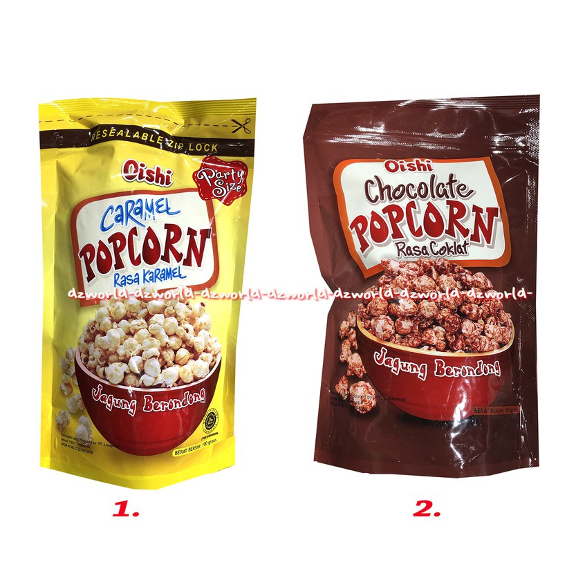 

Oishi Popcorn 100gr Caramel Chocolate Popcorn Rasa Karamel Cokelat Jagung Brondong 100 gr