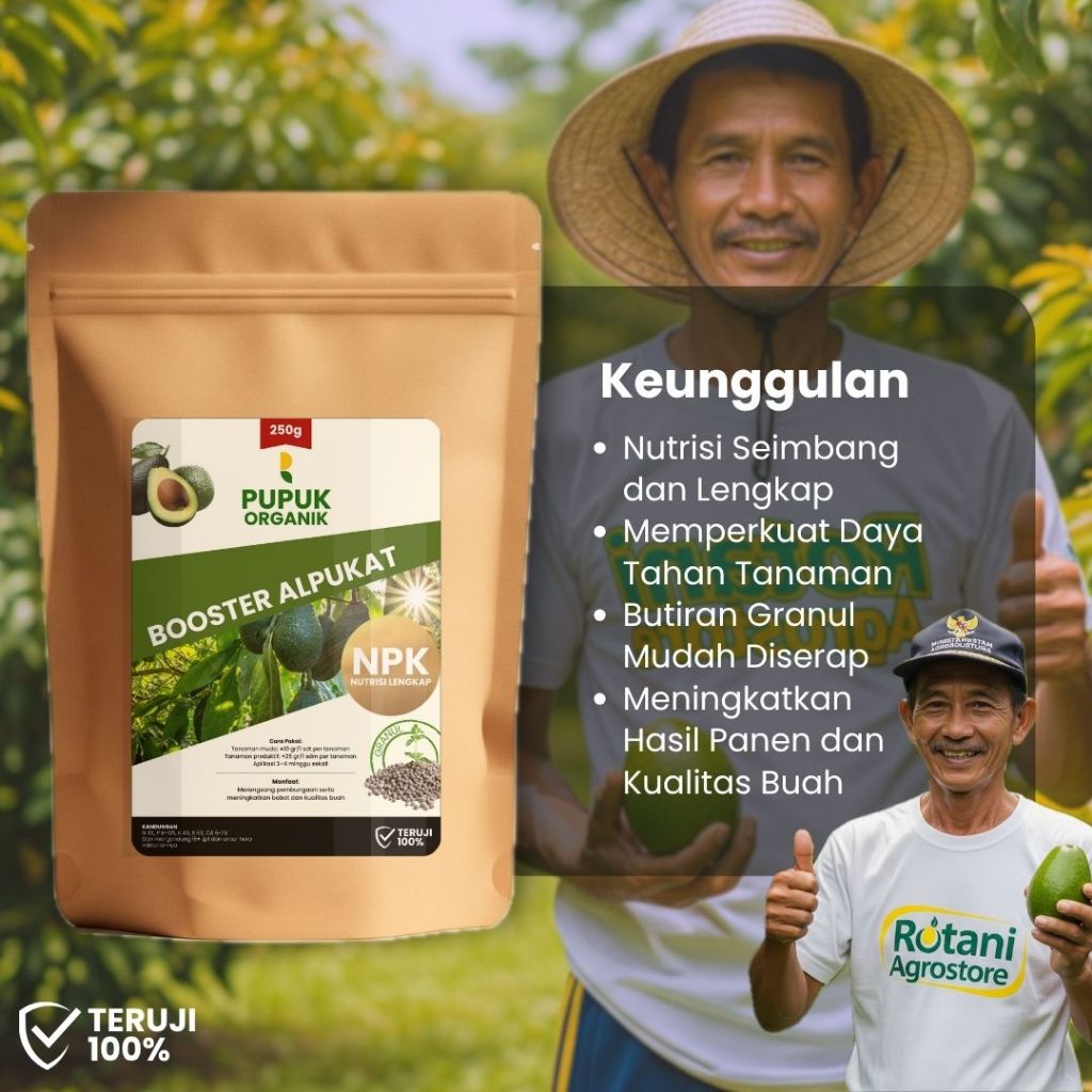 Shopritz Pupuk Alpukat Organik Npk Booster Berbuah Lebat 250G Subur & Cepat Berbuah, Garansi Uang