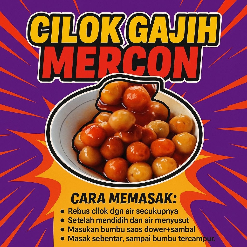

cilok gajih sapi pedas mercon/cilok jando dower bumbu ruhay