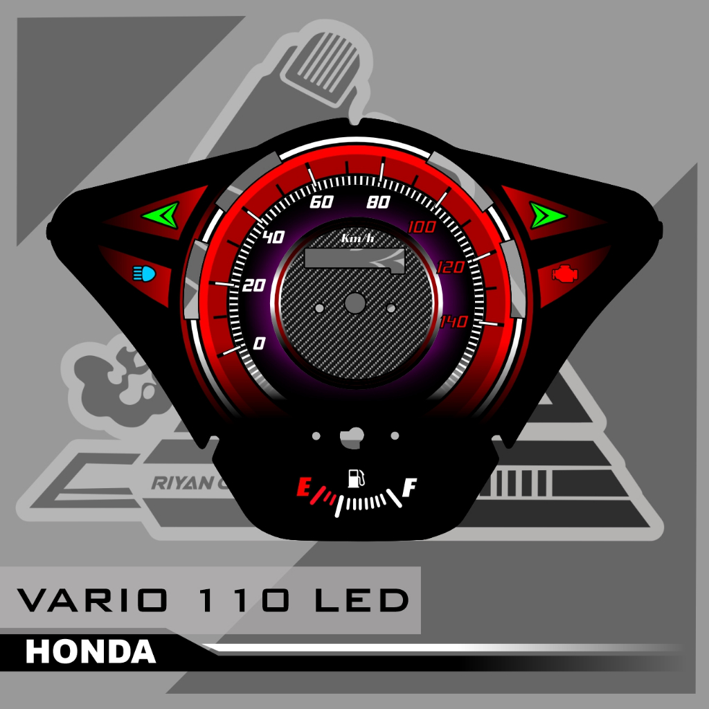 papan speedometer custom honda vario 110 led panel spidometer custom honda vario 110 led