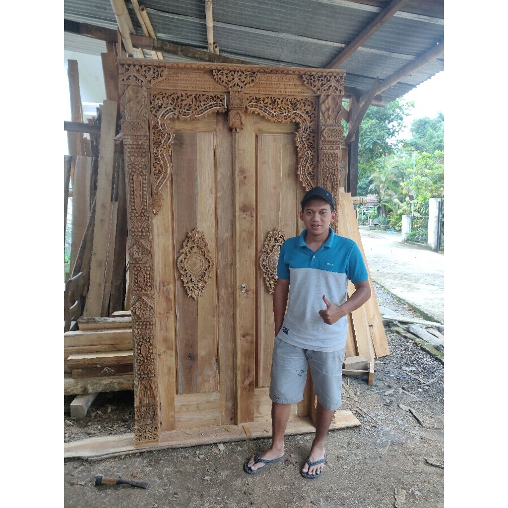 gebyok pintu ukir jati TPK perhutani