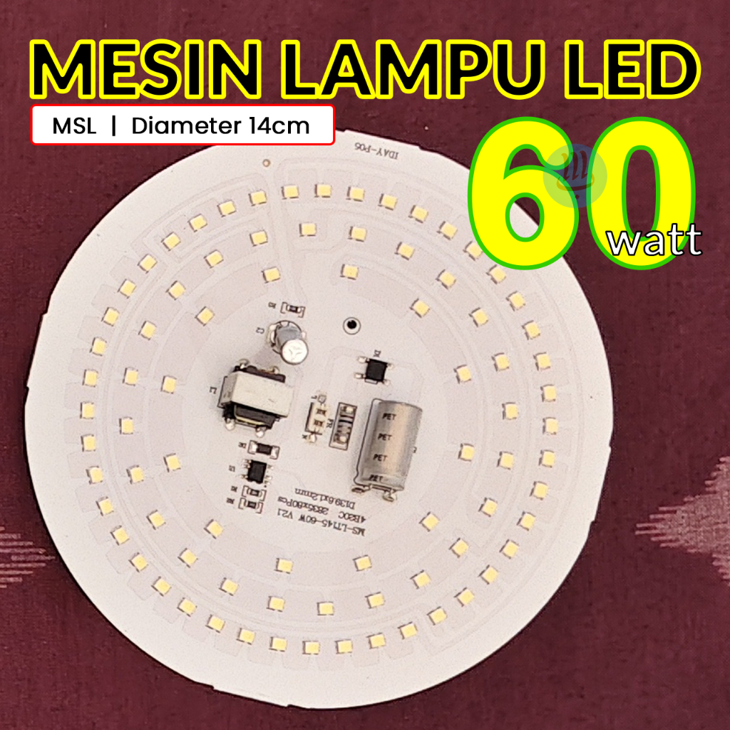 [DISKON] PCB Lampu LED 60 Watt MSL Premium - Diameter 14 cm - 80 Mata LED - Modul Lampu LED Tahan La