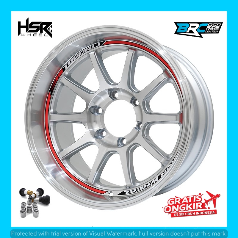 Velg mobil racing samlong silver chrome hsr toboali ring 18 untuk mobil triton pajero fortuner