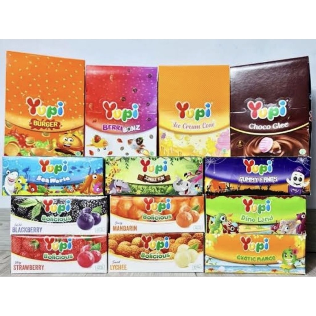 

<perbox> yupi gummy permen lunak all varian 1box isi 24pcs x 6gram..