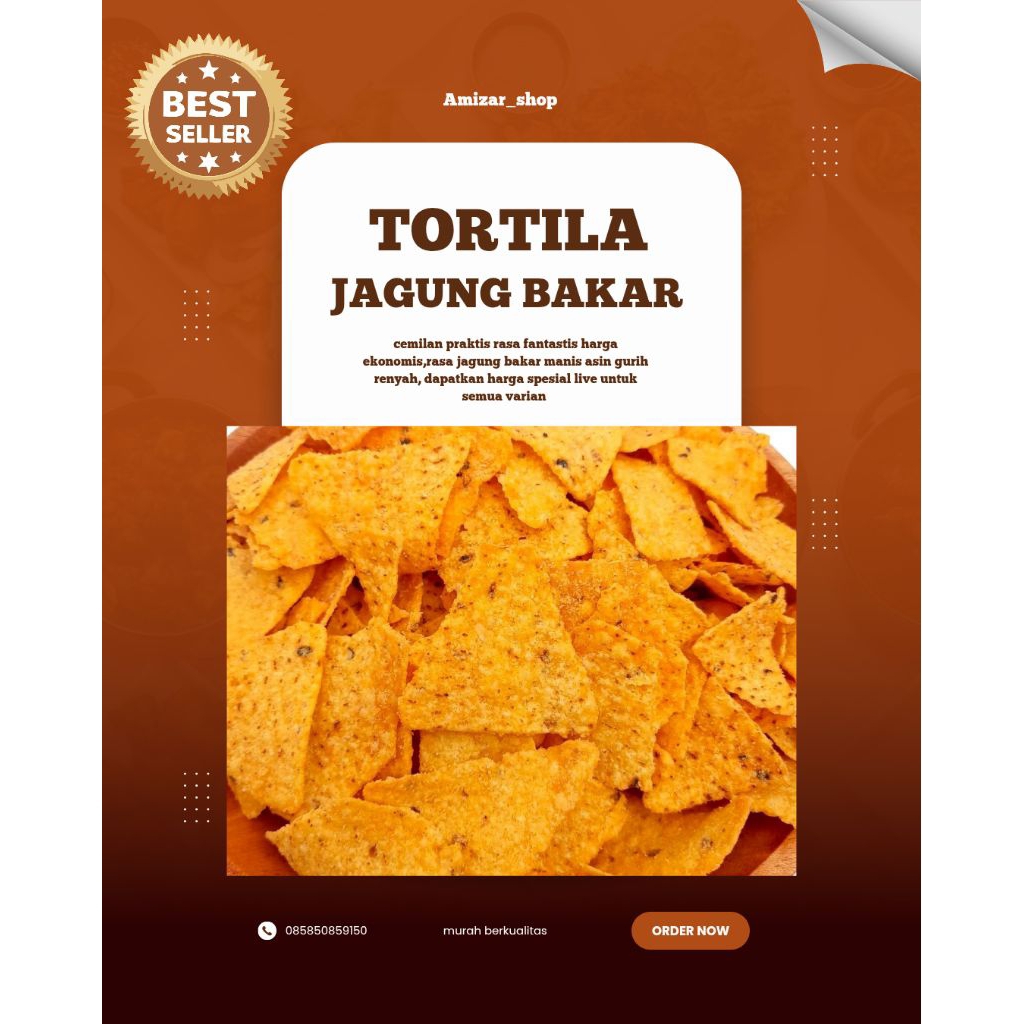 

tortila rasa jagung bakar camilan Snack kiloan
