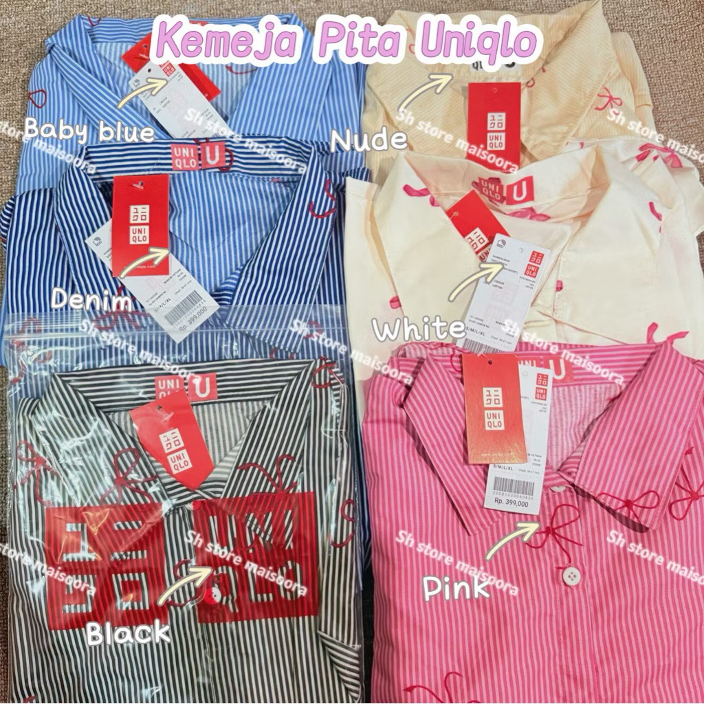 READY STOCK KEMEJA PITA UNIQLO WITH ZIPLOCK + TAG