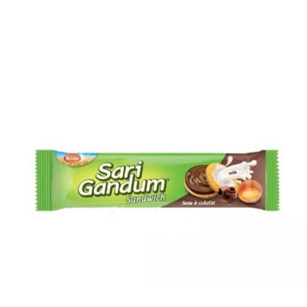 

Roma Biskuit Sari Gandum Sandwich Coklat Cokelat & Susu | 1Sachet | 1Box 12x27g
