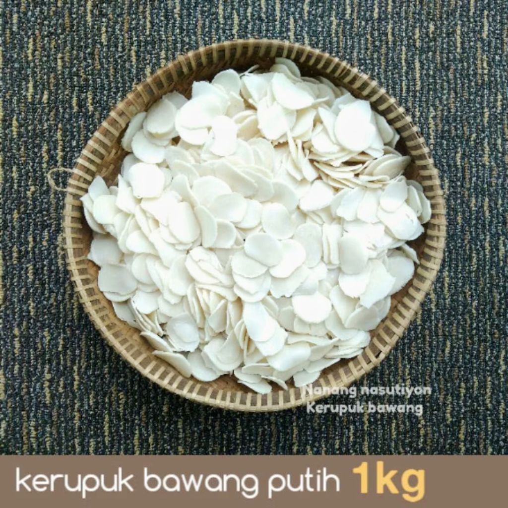 

KERUPUK BAWANG PUTIH KECIL MENTAH SIAP GORENG NETTO 1KG