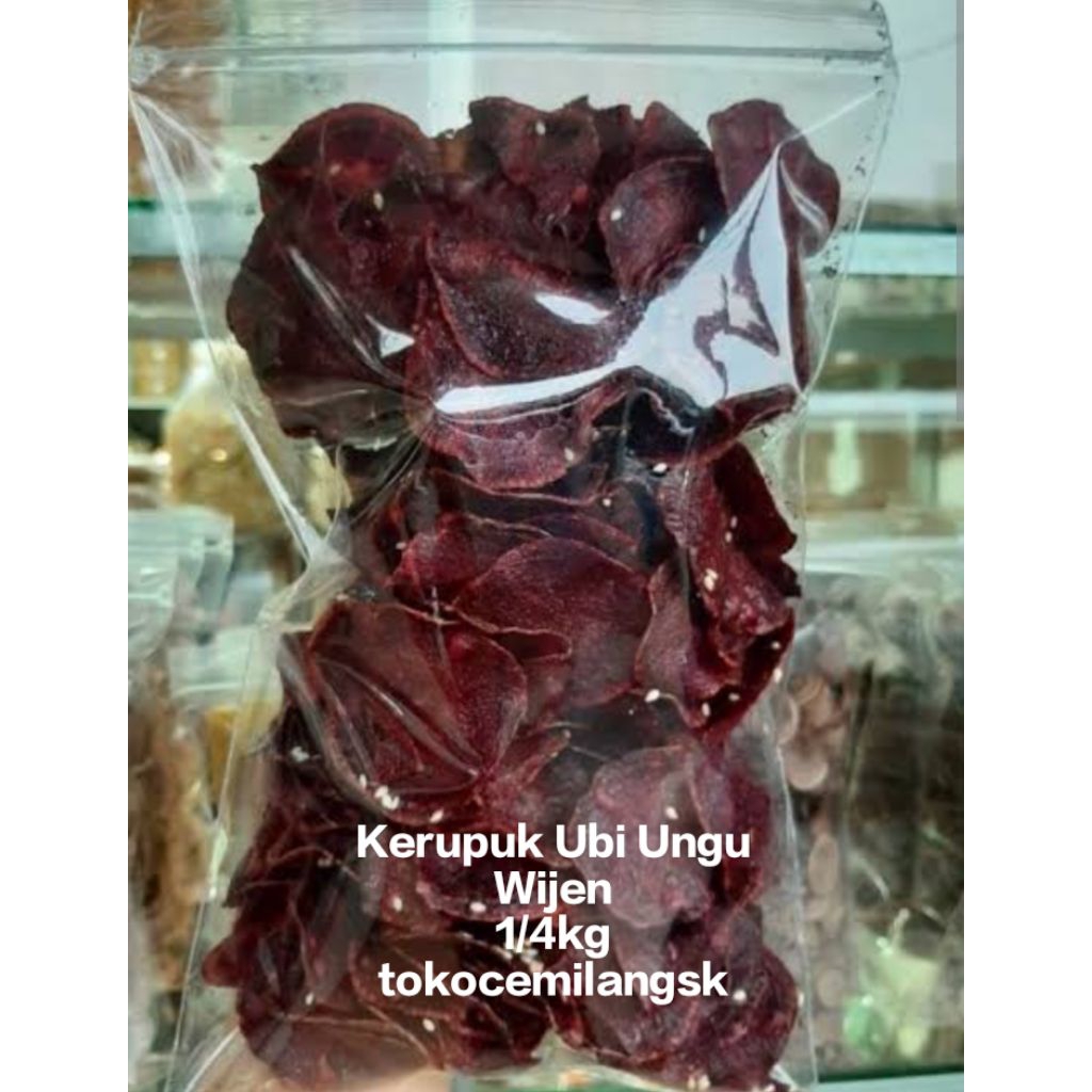 

Keripik Ubi Ungu Wijen 250gr/Kerupik Ubi Ungu Wijen Gurih Renyah Murah/Cemilan Terlaris