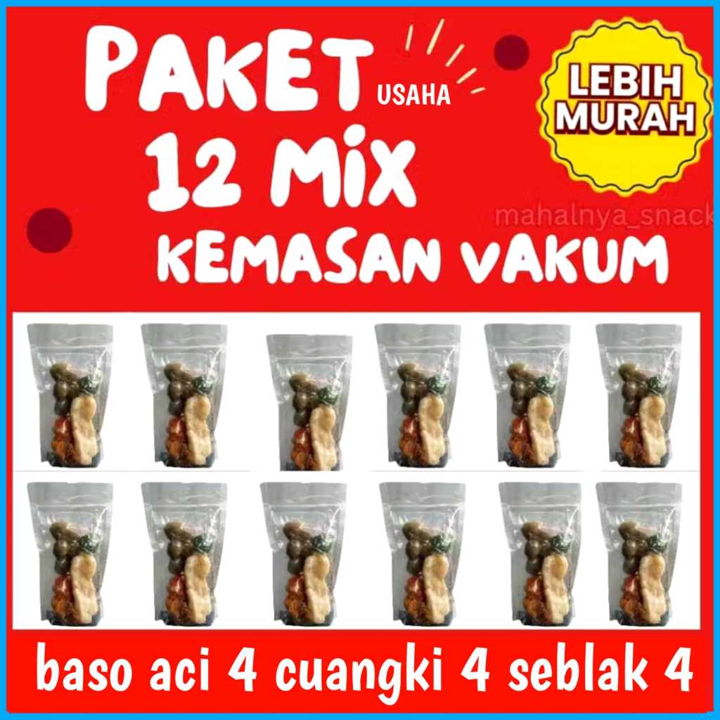 

Paket Hemat Mix 12 Pcs Baso Aci 4 Cuanki 4 Seblak 4 Instan Enak Murah dan Nikmat