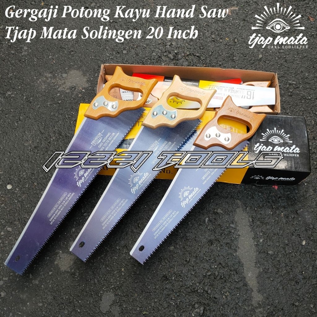 Gergaji Potong Kayu Cap Mata 20 Inch Hand Saw Tjap Mata Solingen Asli Gergaji Tangan