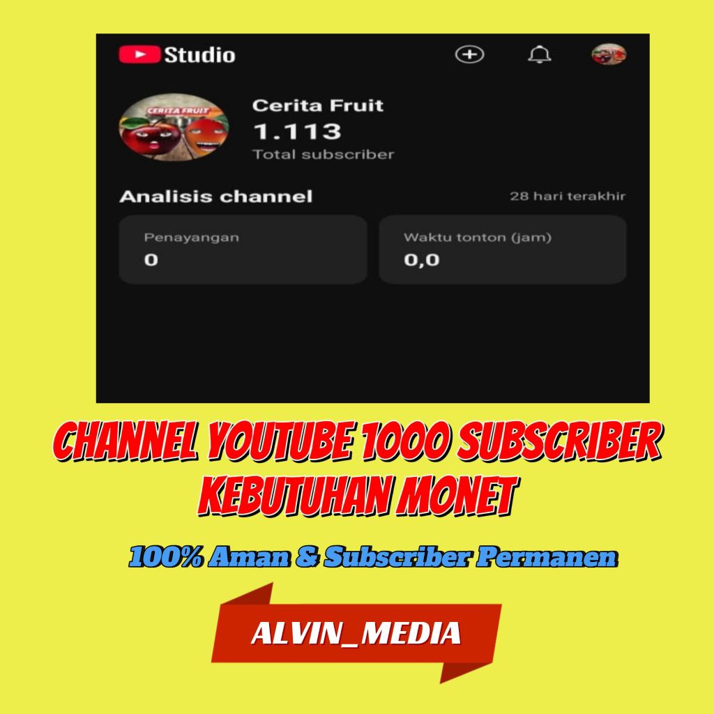 Channel Youtube 1000 Subscriber - channel youtube 1000 Subs Permanen