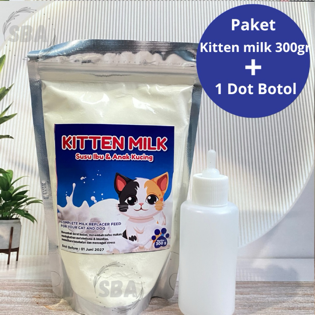1 Dot Botol + Susu Kucing Baru Lahir Dewasa Paket Hemat Susu Kitten Milk 250gr
