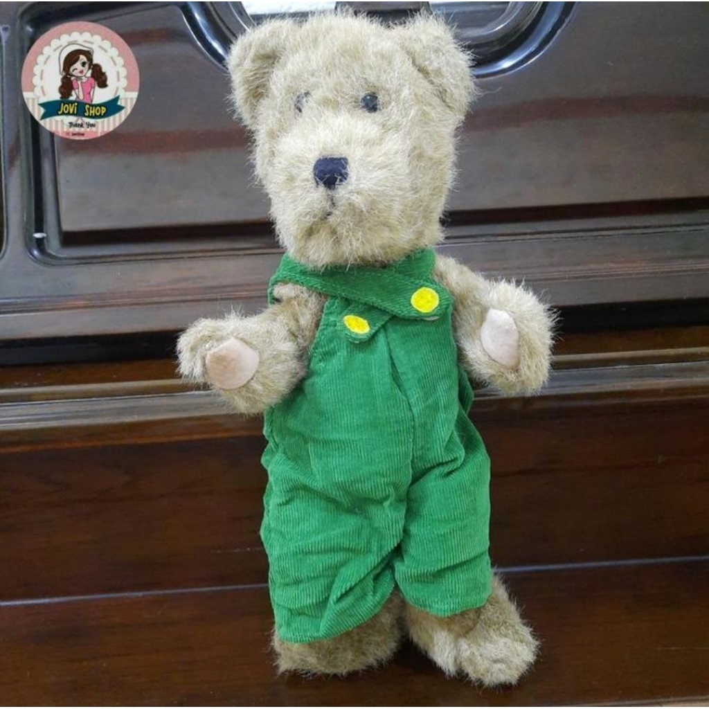boneka artikulasi teddy bear rare the boyds green costume 1985-1995
