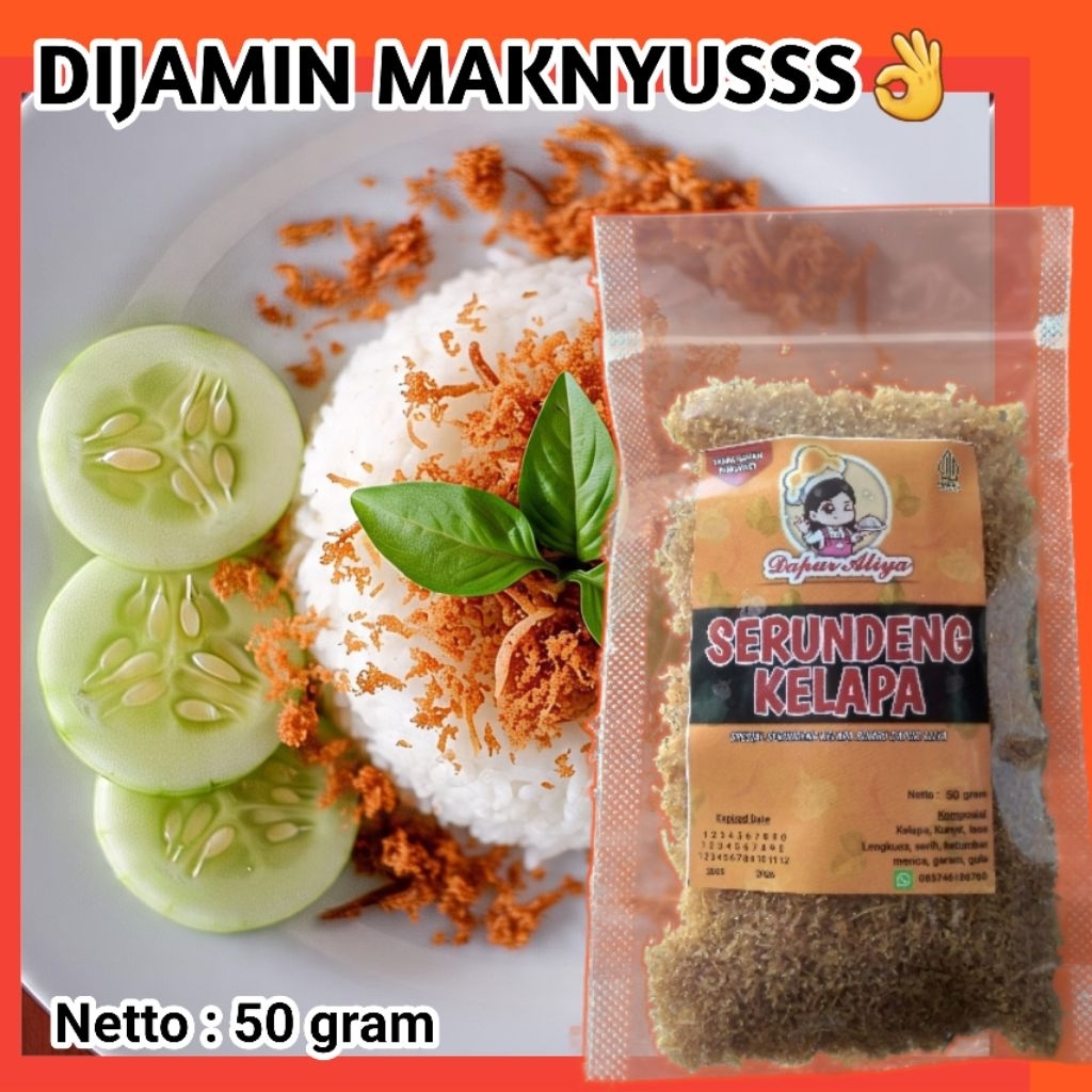 

LAUK KERING Serundeng Kelapa Gurih Asli Original 50 gram Bumbu spesial Dapur Aliyaa