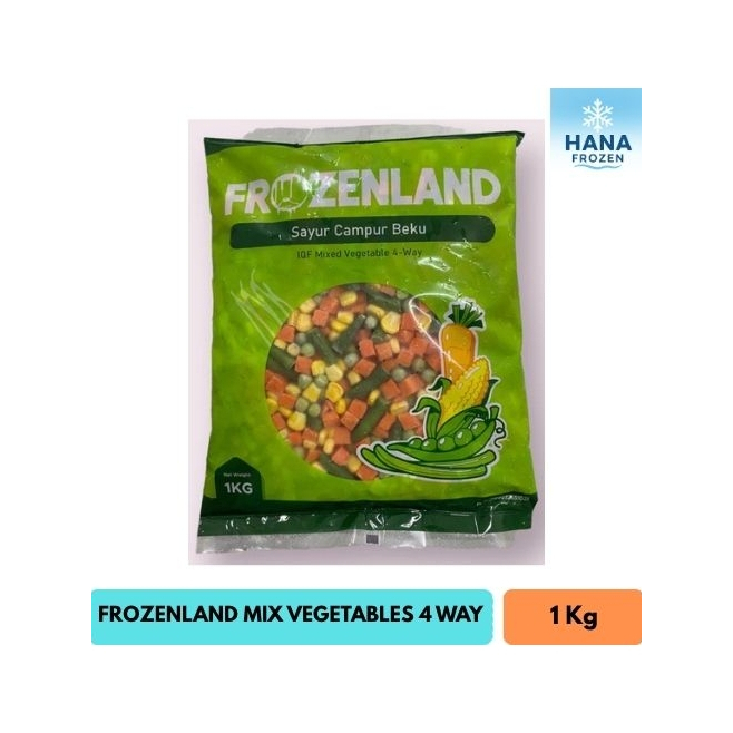 

FROZENLAND MIX VEGETABLES 4 WAY, SAYUR CAMPUR BEKU 4 JENIS SAYUR 1 KG