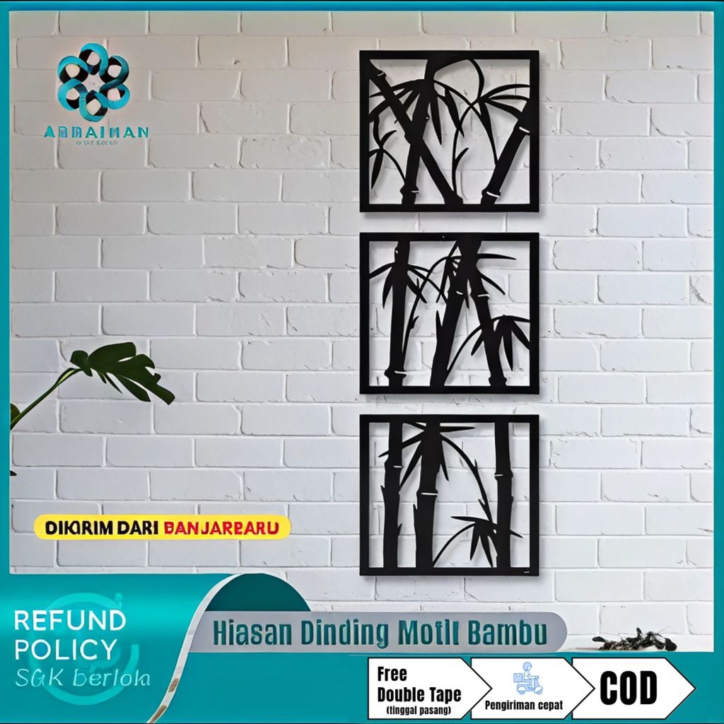 Hiasan Dinding 3D Motif Bambu | Dekorasi Dinding estetik | Polywood 4mm