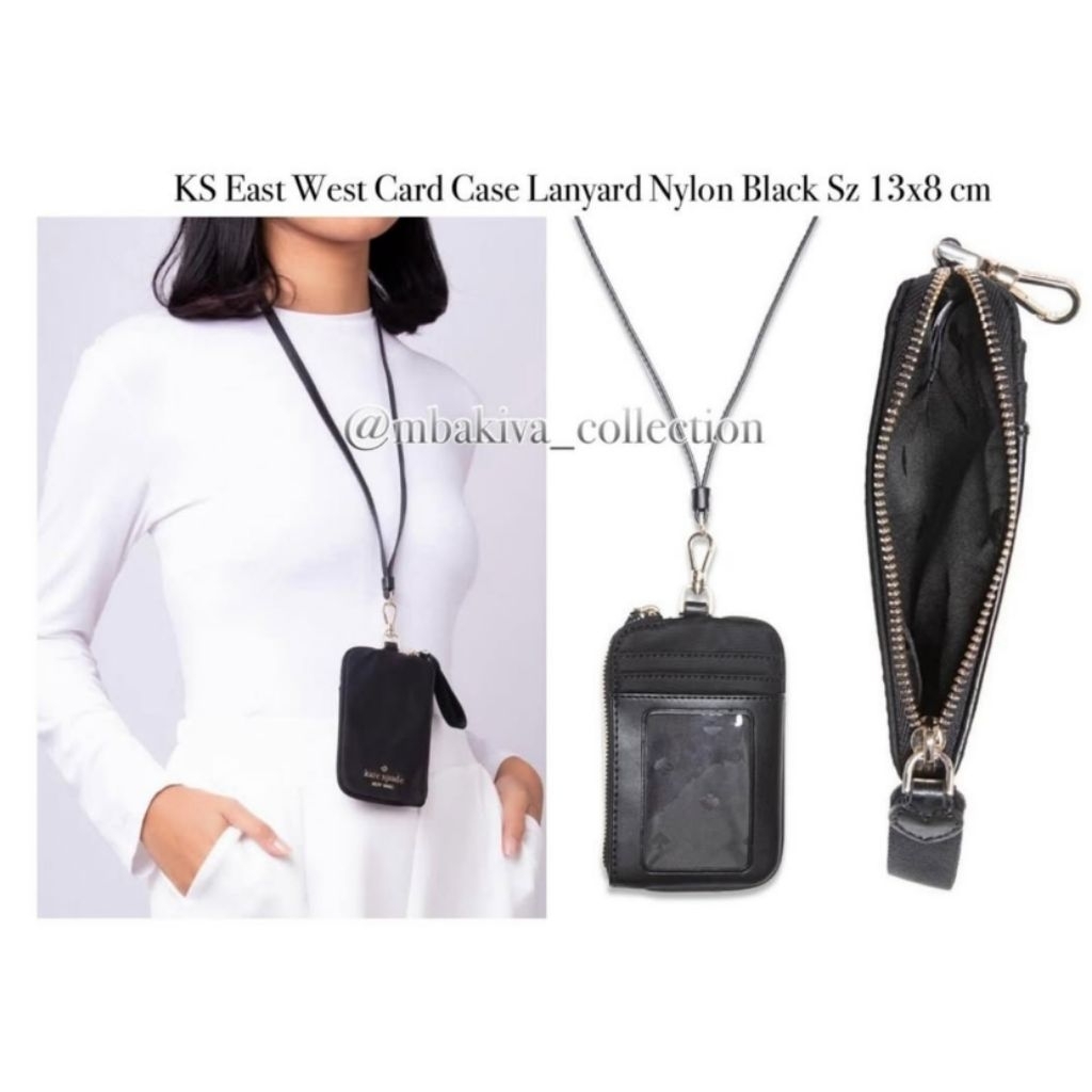 

K S East West Card Case Lanyard Nylon Black