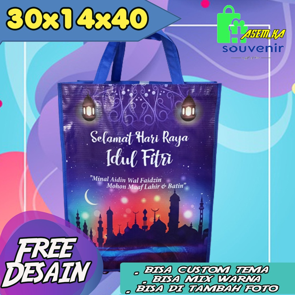 

TAS CUSTOM BESAR POTRAIT UK 30 X 14 X 40 (PXLXT) - TEBAL 75 GSM