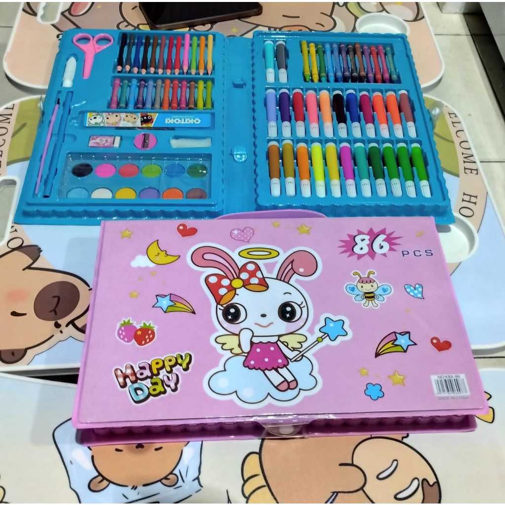 

Crayon Set 86 pcs-Pensil Warna-Crayon set Stationary Kado anak-magic Art set 86-crayon warna-krayon