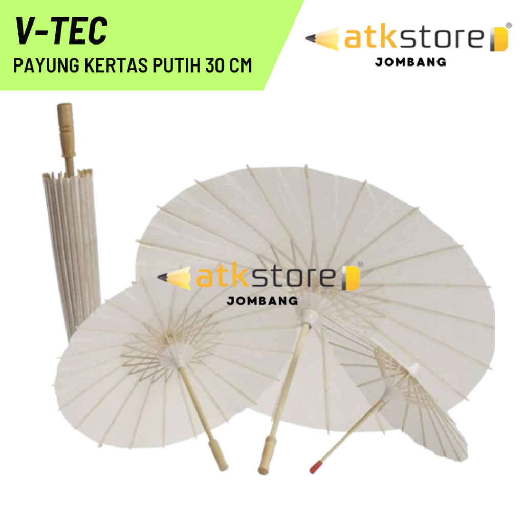 

V-TEC Payung Lukis Putih PKP-30 / Payung Kertas Putih PKP-30cm