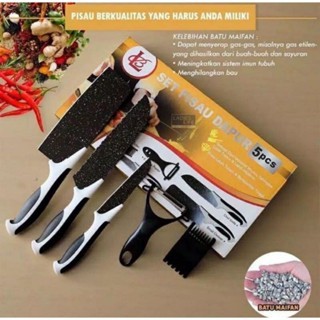 PISAU DAPUR SET 5IN1 MAIFAN PISAU KITCHEN KNIFE SET 5IN1