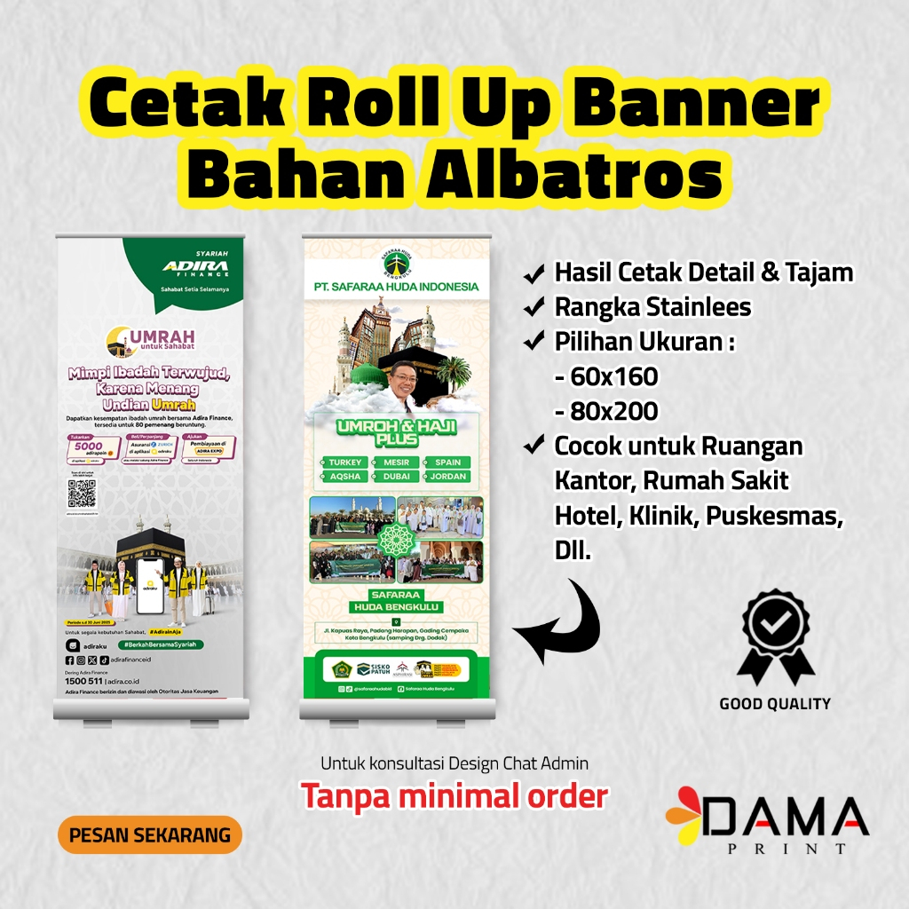 ROLL BANNER  SET TIANG / COVER ROLL BANNER ALBATROS / COVER ROLL BANNER SPANDUK / ROLL UP BANNER MUR