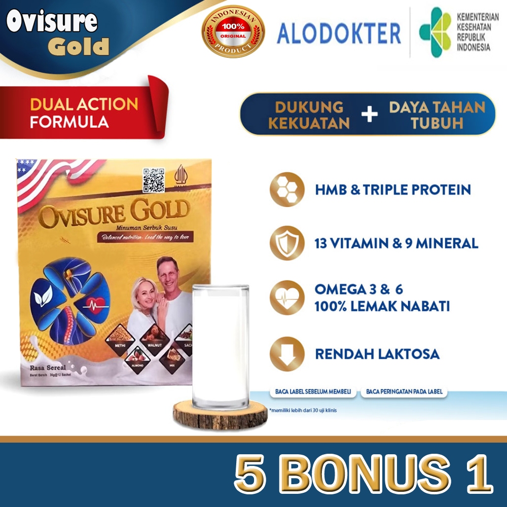 

PAKET 5 BOX OVISURE GOLD ORIGINAL USA - SUSU UNTUK PENGOBATAN TULANG DAN SENDI TERBAIK
