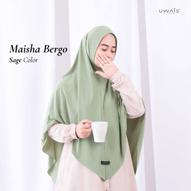 Uwais - Maisha Bergo Hijab Wanita Jilbab Instant Syari Polos Premium Bahan Jersey Import